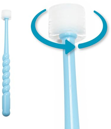 Oralieve Small 360° Tooth and Mouth Brush (Blue), Soft Toothbrush for Sore, Sensitive or Dry Mouths, Childrens 360 Toothbrush with Easy Grip Handle - Genuine Oralieve Round Tooth Brush