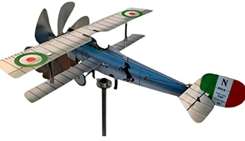 Aereo girandola segnavento, modello Nieuport 17, in Acciaio Inox su Cuscinetti a Sfera, Prodotto in Italia