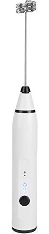 Frullino per frullatore, frullatore portatile, piccolo frullatore elettrico portatile per schiuma per caffè latte, cioccolata calda, ricarica USB(Bianco)
