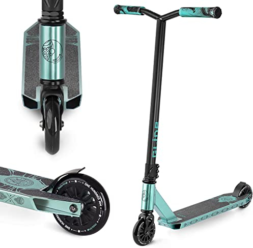 Movino Stunt Scooter Profi Roller für Erwachsene & Jugendliche mit ABEC 9 Kugellagern Kickscooter mit 100mm Rad 6061 Aluminium-Deck Gewicht 3,3 kg Tragfähigkeit: 100 kg