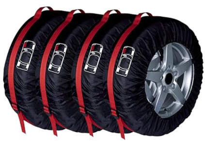 ibasenice 4stücke Reifenschutz Aus Polyester Für Ersatzreifen Schneereifen Und Aufbewahrung Mit Griff Und Elastischem Band Passend Für Suvs Und Kleinwagen