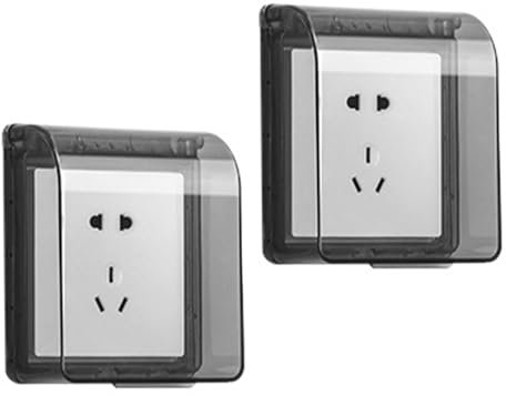 XoeLLe Cache Interrupteur Murale, 2Pièces Type 86 Cache Prise Etanche Electrique Murale Autocollant Protection Prise Courant Etanche Couvercle Interrupteur pour Salle de Bain et Cuisine Prise