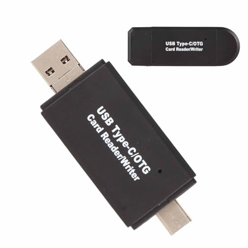 Lector de Tarjetas SD, Lector de Tarjetas de Memoria USB 3 en 1 Compatible con Micro USB, USB, USB C, Adaptador de Tarjeta para para Android