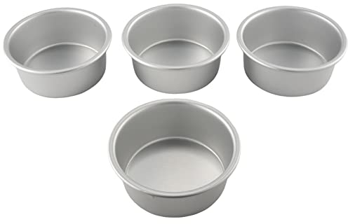 Tynmoel Lot de 4 petits moules à gâteau, ronds, pour mini gâteaux, pizzas, quiches, non toxiques et sains