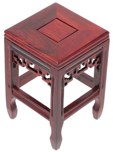 ABOOFAN Chicken Wenge Wooden Plant Stand 6.61X4.17X4.17 Inches Small Display Pedestal for Bonsai Flower Pot and Ornament Holder Rustic Home Decor