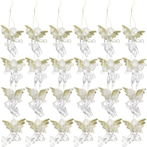 Cabilock Stück Weihnachtsengel Anhänger Ornamente: Hängende Engel Ornamente Mit Goldenen Flügeln Weihnachtsbaum-Hängeanhänger Für Weihnachtsfeier Neujahr Feiertagsdekoration