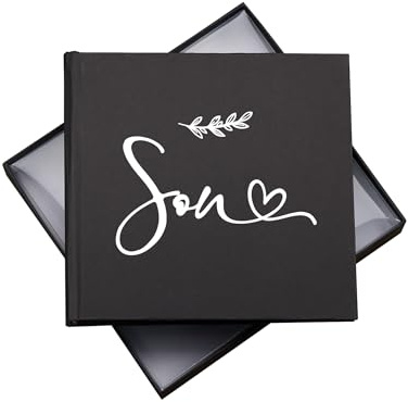 Son Leaf Design Memories Photo Album, Holds 50 6x4 inch Photos, 18.5x19.5cm, Black