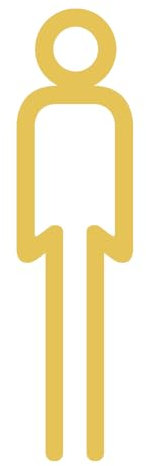 WC-Schild, Toilettenschild Piktogramm Adam selbstklebend, Gold, L