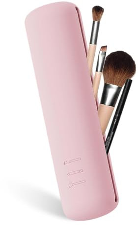 Soporte para Brochas de Maquillaje de Viaje, Bolsa de Cosméticos de Silicona, Soporte de Silicona Moderno y Portátil, Organizador de Maquillaje para Brochas