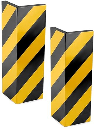 40x15x1.5cm Garagen Wandschutz Reflektierend Eckschutzprofil Schaumstoff | 2 STK Selbstklebend Türkantenschutz Auto Schwarz/Golden Streifen Garagen Zubehör für Parkplätze, Garagen, Carport