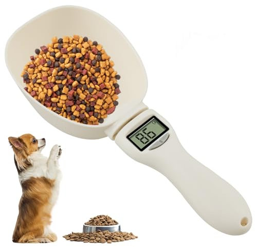 Bilancia a cucchiaio, digitale, commutabile, tra 4 unità di misura, misurino digitale con display LCD, rimovibile, misurino per pesare, farina, zucchero, chicchi di caffè, cibo per cani (1 pezzo)