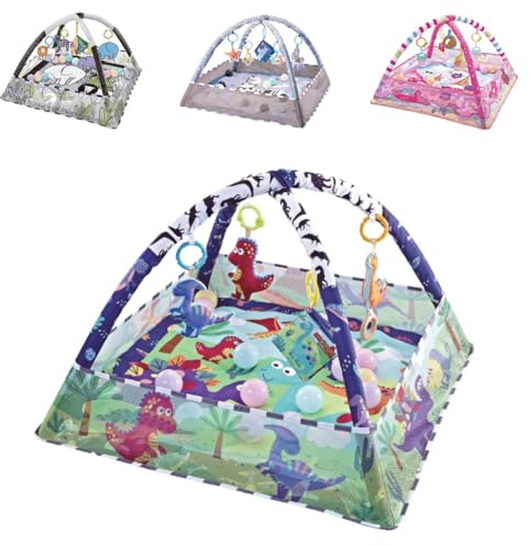 Kikkaboo arco juego manta de gateo 2 en 1 juguetes de agarre 18 pelotas de juego, colores:azul