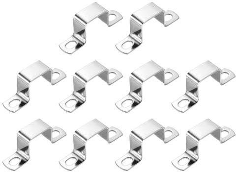 QUARKZMAN 10pz Morsetto a Sella a U, 30x30mm Fascette Stringitubo in Acciaio Inossidabile 304 Morsetti per Tubi per Porta Battente Chiusa Supporto Barra per Fissare Condutture Cavi