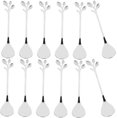 ROMISBABA Set De 12 Cucharas Inoxidable Para y Para Jugos Postres Resistente Corrosión Para Hogar y Restaurantes