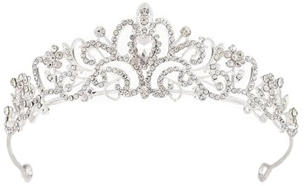 BinPhorm Kristall Strass Braut Prinzessin Tiara,Diadem Hochzeit Braut Krone Silber Krone Mädchen für Hochzeiten Abschlussbälle Festumzüge Prinzessinnenpartys Geburtstagsfeiern Princess Crown