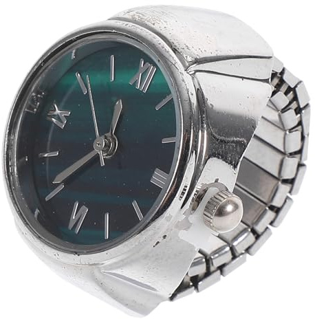 Holibanna Kleiner Ringuhr Damen Und Herren Zinklegierung Rund Quarzuhr Fingeruhr Unisex Schmuck Geschenk Fingeruhr Im Ringdesign Für Party Alltag