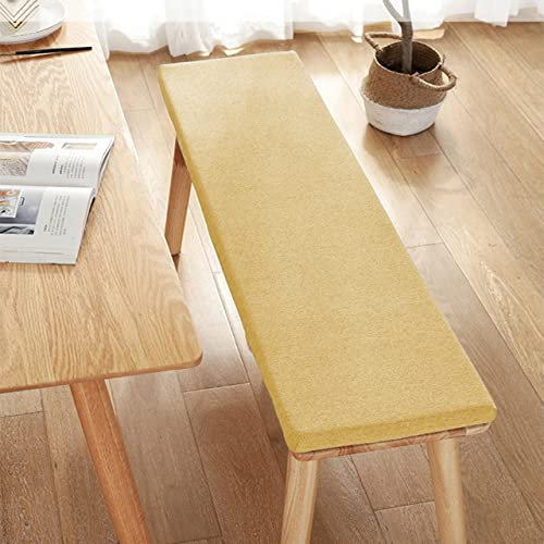 Dicke Bankauflage für 2/3 Sitze Indoor/Outdoor 100/120cm 100x35x5cm Gelb Bequeme Gartenstuhlauflage Wasserdicht rutschfest Langlebig