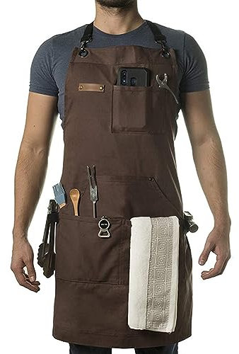 FUUGlan Stenffy Professional Work Apron Heavy Duty Canvas Adjustable Back Weight Multiple Pockets For Men's And Women's