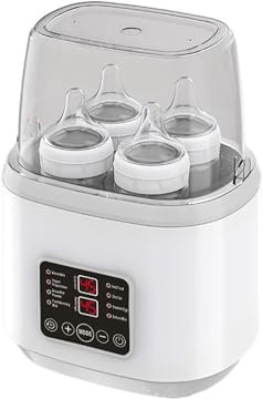 FALANZATH Flaschenwärmer Baby: Sterilisator für babyflaschen 8-in-1, Schnell-Flaschenwärmer mit LED-Display, Multifunktionaler Milchflaschenwärmer für Babys, BPA-freier Babynahrungsheizung (Grau)