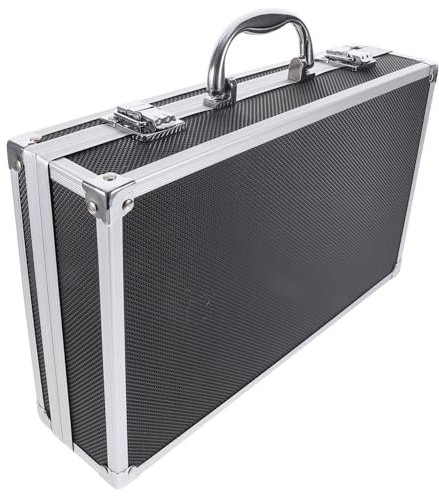 Toddmomy Leichte Mikrofonbox aus Aluminiumlegierung mit Multifach Struktur zur Aufbewahrung von 2 Kabellosen Mikrofonen Schutz und Tragbarkeit für Karaoke und Aufnahme