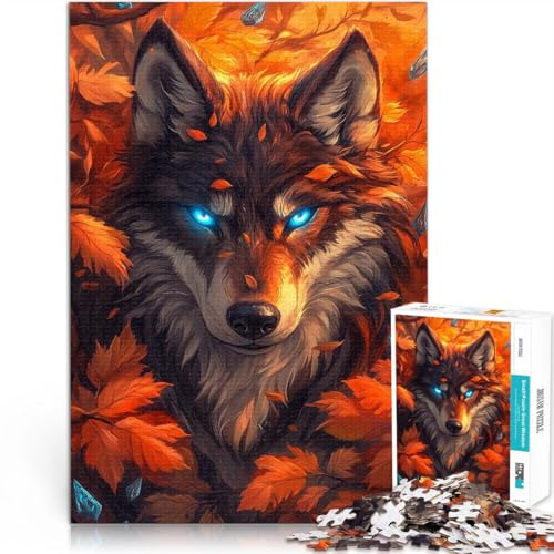 Quizspiel mysteriöser Wolf Puzzle 1000 Teile für Erwachsene 26x38cm Lustige Aktivitäten für zu Hause, Geburtstagsgeschenk, Reisegeschenk, für ab 14 Jahren