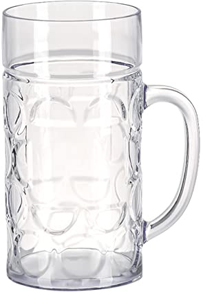 Boccale da birra con manico, infrangibile, impermeabile, per interni ed esterni, lavastoviglie