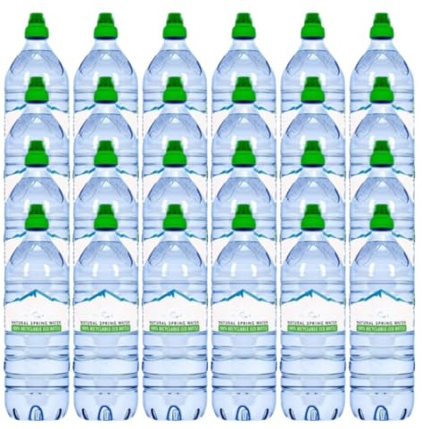AVT Still Natural Mineral Water High pH and Low Sodium Hydrating and Refreshing Bottled Water 100% Recyclable (1 l (24 Sports Cap Bottles))