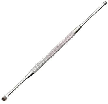 FOMIYES Removedor de Cerumen de Acero Inoxidable Doble Cabeza Portátil para Uso Individual Hogar, Limpiador Eficaz para Eliminar Cera de Oídos