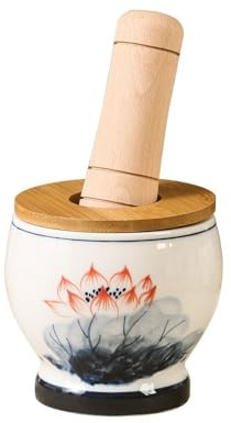 Utensili Smerigliatrice in ceramica Mortaio e pestello for uso domestico Set di mortaio e pestello Mortaio for aglio Macina spezie Smerigliatrice manuale for erbe Decorare