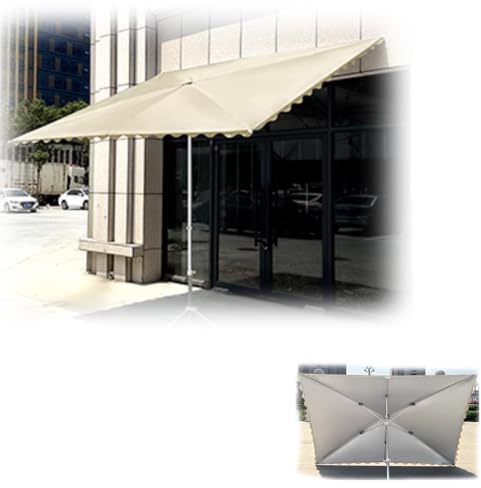 Ombrellone rettangolare regolabile da 200 x 300 cm, colore cachi, per balcone, veranda e giardino, soluzione perfetta per la protezione solare all'aperto