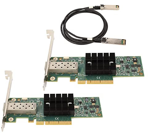 Yunseity 2 UDS MNPA19 10GB SFP + Tarjeta DE Red PCIE, Tarjeta ADAPTADORA DE Red Cable DE CONVERSIÓN DE 3,28 PIES Compatible con Varias LACAS Base DE Ordenador
