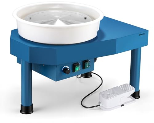 Huanyu 30cm Pottery Wheel with Bat System 350W Electric Manual/Foot Dual Control Pottery Wheels for Adults and Beginners Professional Potters Wheel with Pottery Tools Kit