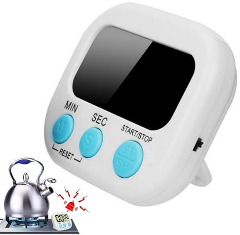 Temporizador de cocina digital con alarma fuerte, reloj magnético de pantalla transparente, diseño compacto y fácil de usar, estudio de cocina, gimnasio, hogar, temporizador digital de huevo, gestión
