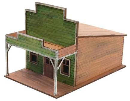 harayaa 1/72 Scale Building Model Kit Miniature Town Scene Model Diorama Unfinished Wood Paintable DIY Scenery Layout 3D Wooden Puzzles for Enthusiasts, Grocery Store