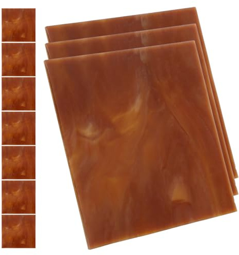 Ipetboom Feuilles de Verre Coloré pour Vitrail, Carreaux de Verre Soi-même, Matériaux de Mosaïque Marron, 10 Pièces, Adaptés pour Décoration Murale D’église, Transmission Lumineuse,
