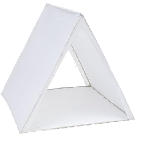 Faltbares Indoor Tipi Zelt für Kinder mit verstärktem Rahmen für Stabilität, perfekt zur Förderung des künstlerischen und kreativen Spielens (Weiß)