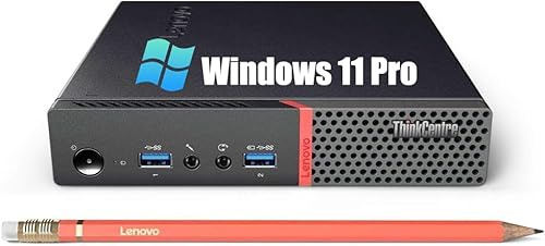 Lenovo ThinkCentre M900 Tiny Mini Desktop Computer PC, Intel Core i5-6500, 8GB RAM, 256GB SSD, WiFi, Bluetooth, US QWERTY Keyboard, Windows 11 Pro (Renewed)