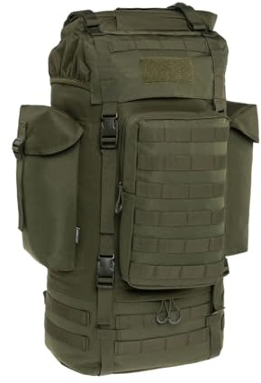 BRYTZKY Taktisk Fortex 65 l taktisk ryggsäck – Oliv | Militär & trekking ryggsäck män | Med MOLLE-system, regnskydd | Perfekt för camping, vandring och expeditioner | 67 × 40 × 25 cm