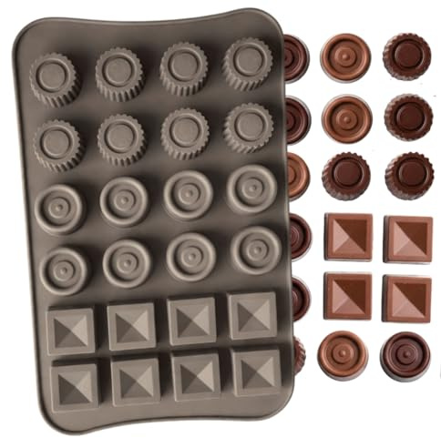 Stampo in Silicone per Cioccolatini 3D - Stampo da Forno e Frigo - Versatile per Dolci, Ghiaccio, Candele, Caramelle, Gelatina, Lecca Lecca- Formine Antiaderenti (MIX PRALINE GOURMET)