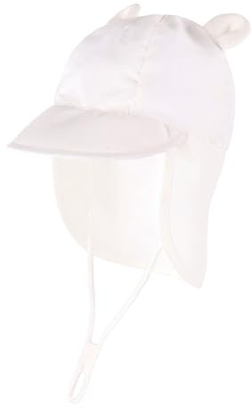 MUNSKT Sommarstrand bred hatt, baby solhatt, justerbar med nackskydd för 6–12 månader., Vit, 48