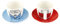 BRISA VW Collection - Volkswagen New Bone Espresso Cups Coffee-Tea-Cappuccino Set in T1 Bus Campervan Design (Bus Front/2 Colors/2-Piece Set/100ml/3.4 fl oz)