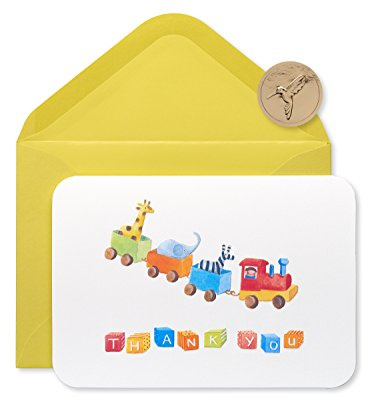 Papyrus Baby Dankeskarten mit Umschlägen, Spielzeugzug (12 Stück)