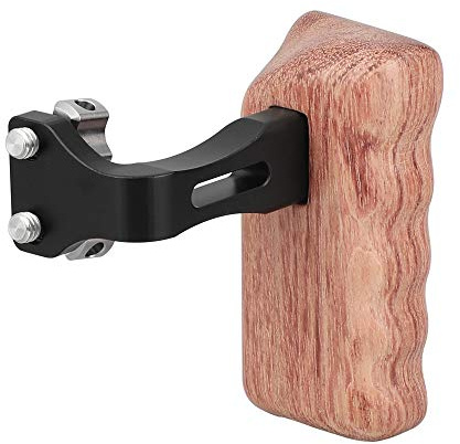 CAMVATE Holzhandgriff mit 1/4 -20 Rändelschraube für DSLR-Kamera Cage Rig (Linke Hand)