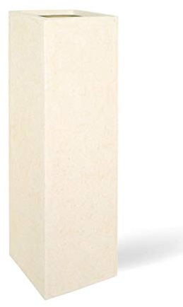 Fleur Ami - Bac polystone 40 cm x 40 cm H 120 cm Ext. carré Haut crème - dimhaut: H 120 cm - Couleur: Sable