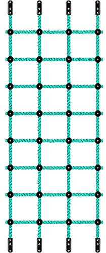 BeneLabel Climbing Cargo Net 30 x 139 Outdoor Climbing Net for Kids No-Knot Nylon Rope Climbing Ladder Net for Playground Treehouse, Swing Set, Backyard Climbing Frame, Playset - Green