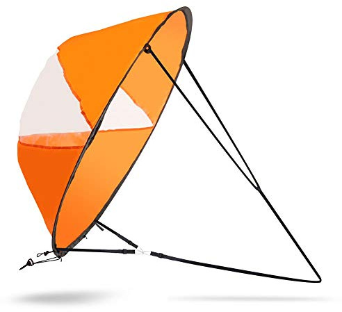 Kajak Segel Paddel Faltbares Kajak Segel Downwind Wind Sail Kit Kajak Zubehör für Schlauchboote Kajaks Kanus(Orange)