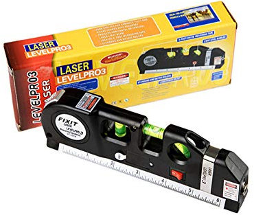 HONGCI Multipurpose Laser Level with 8ft/250cm Standard Metric Tape Ruler,Spirit Level Laser,Measuring Tape,Good for Hang Photos,Install Shelves,Lay Floors,Hang Wallpaper