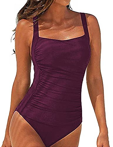 DURINM Costumi da Bagno Interi Donna Elegante Striscia Multiway Imbottito Push Up Bikini Un Pezzo Sexy Tankini Swimwear Costumi da Mare da Donna Beachwear