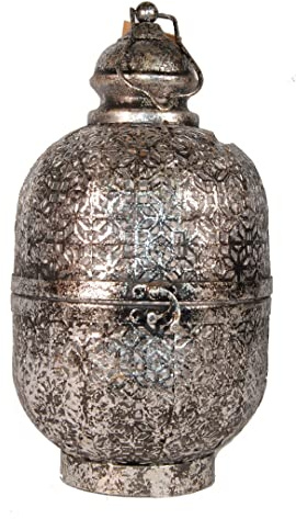Lanterna marocchina in metallo, 33 cm, autoportante o sospesa