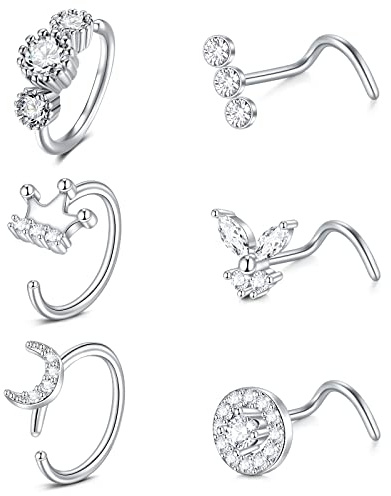 AceFun Näsringar ring näsa piercing nitar färgglada nässkruv 20 g 18 g 316L kirurgiskt rostfritt stål septum piercing kroppssmycken piercing näsring dubbar, Rostfritt stål, Rostfritt stål